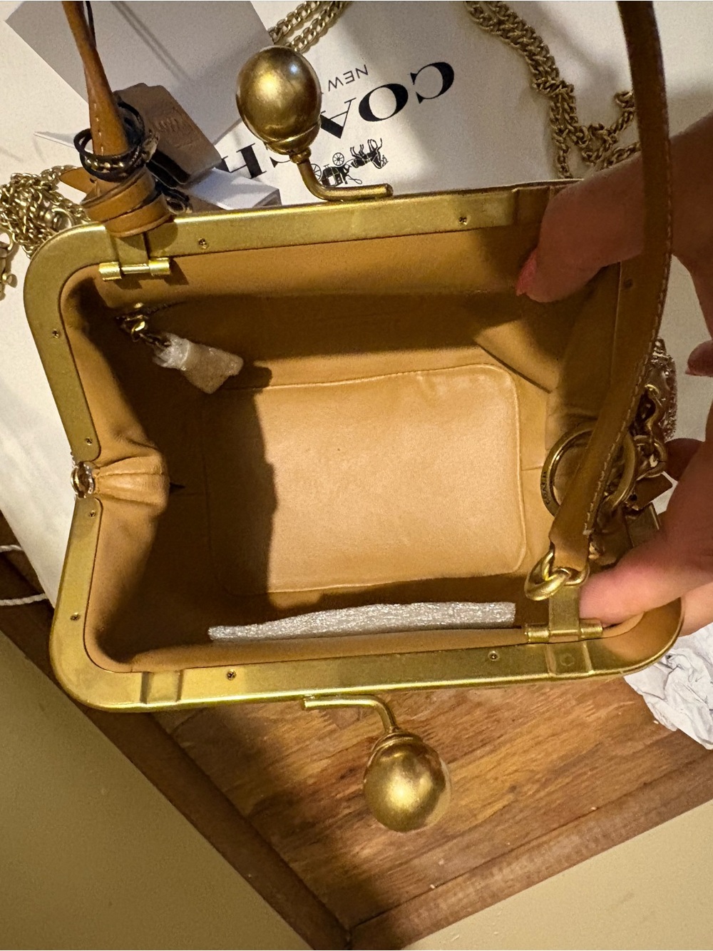 Coach Candy Crystal Kisslock 16 Top-Handle Bag includes Coach Candy Charm - Picture 6 of 8